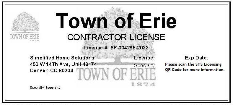 Town of Erie - Contractor License